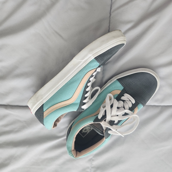 Vans Other - Vans Teal and Gray Shoes with White Laces